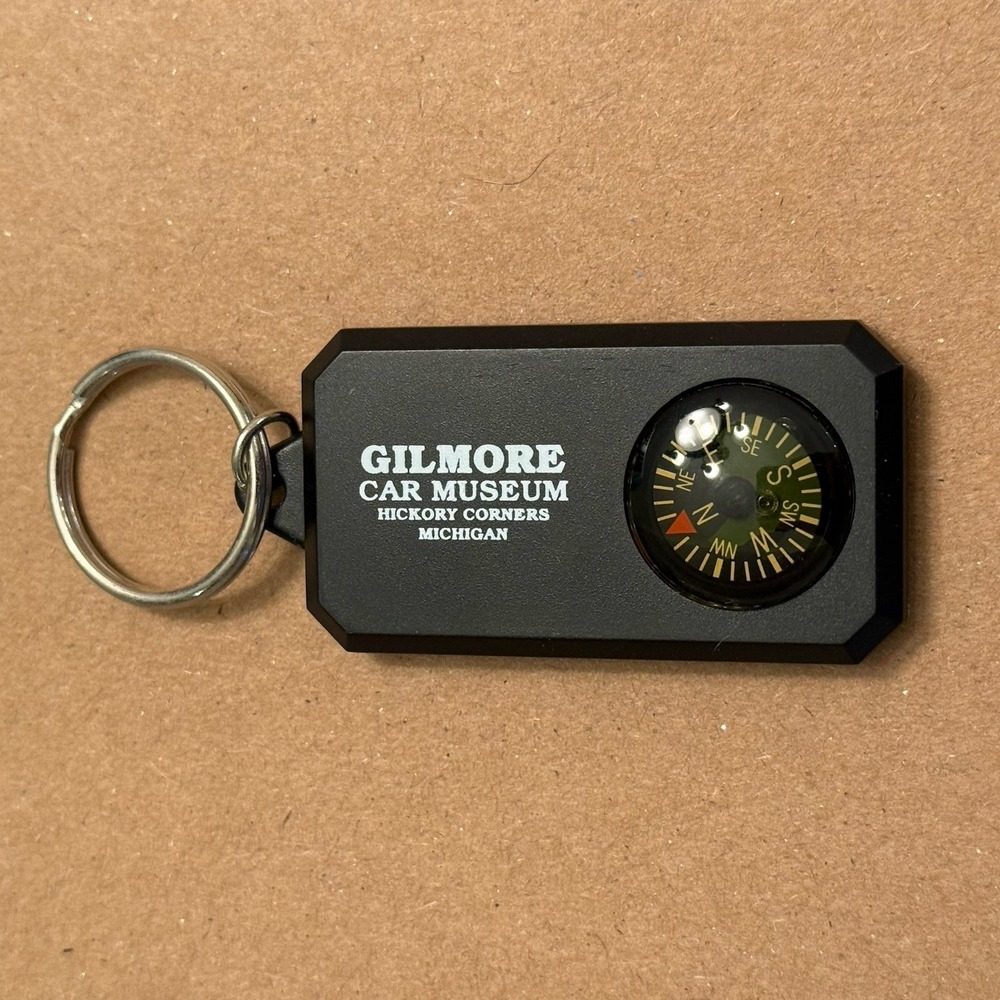 Gilmore Car Museum Hickory Corners Michigan Compass Plastic Souvenir Keychain
